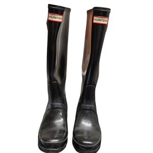 Hunter Original Tall Glossy Waterproof Rain Boots Unisex Size 5F 4M
